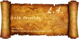 Leib Arnolda névjegykártya